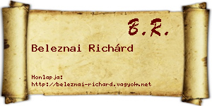 Beleznai Richárd névjegykártya
