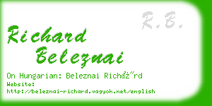 richard beleznai business card